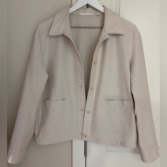 Uniqlo Jersey Relaxed Jacket, Casual Long Sleeve, Natural Beige Size Medium - Picture 2 of 9